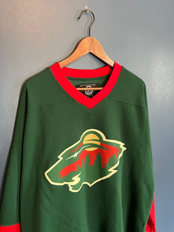 Vintage Y2K Minnesota Wild NHL Hockey Polo Shirt Size Large