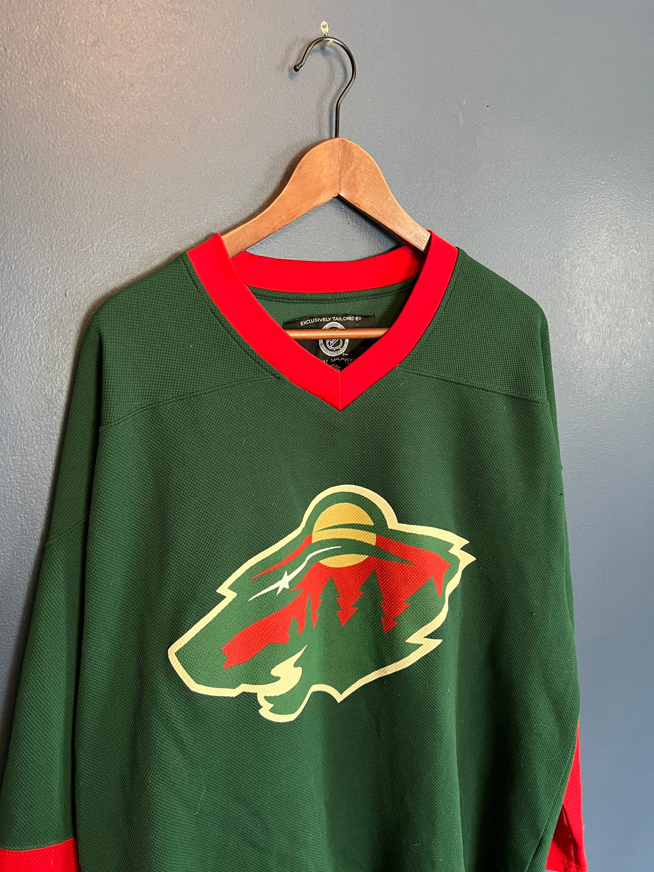 Reebok Zach Parise Minnesota Wild Word Mark NHL Jersey Green Alternate Third  S