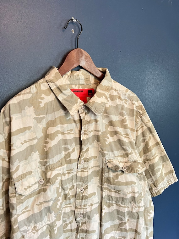 Vintage Y2K Mossimo Camo Button Up Polo Shirt Size