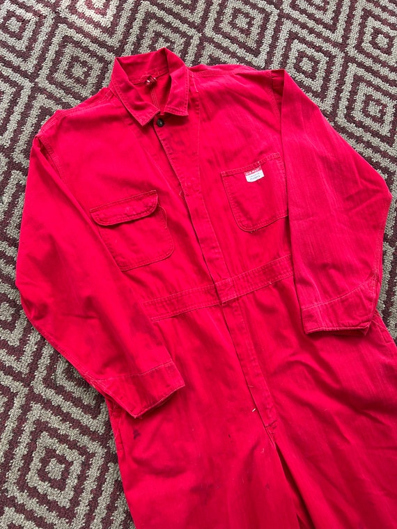 Vintage 60’s Big Mac Penneys Red Coveralls Size 46