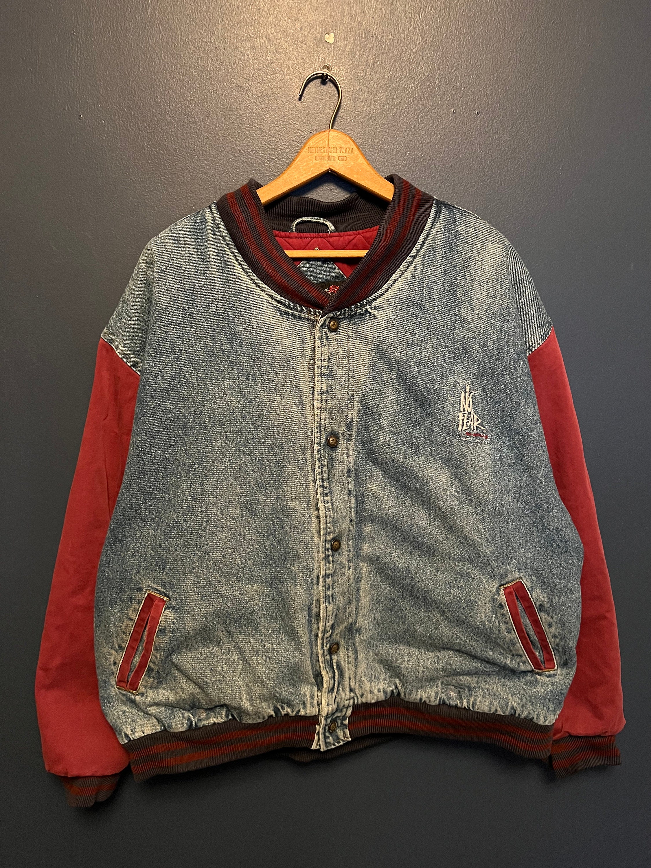 No fear padded bomber jacket mens sale