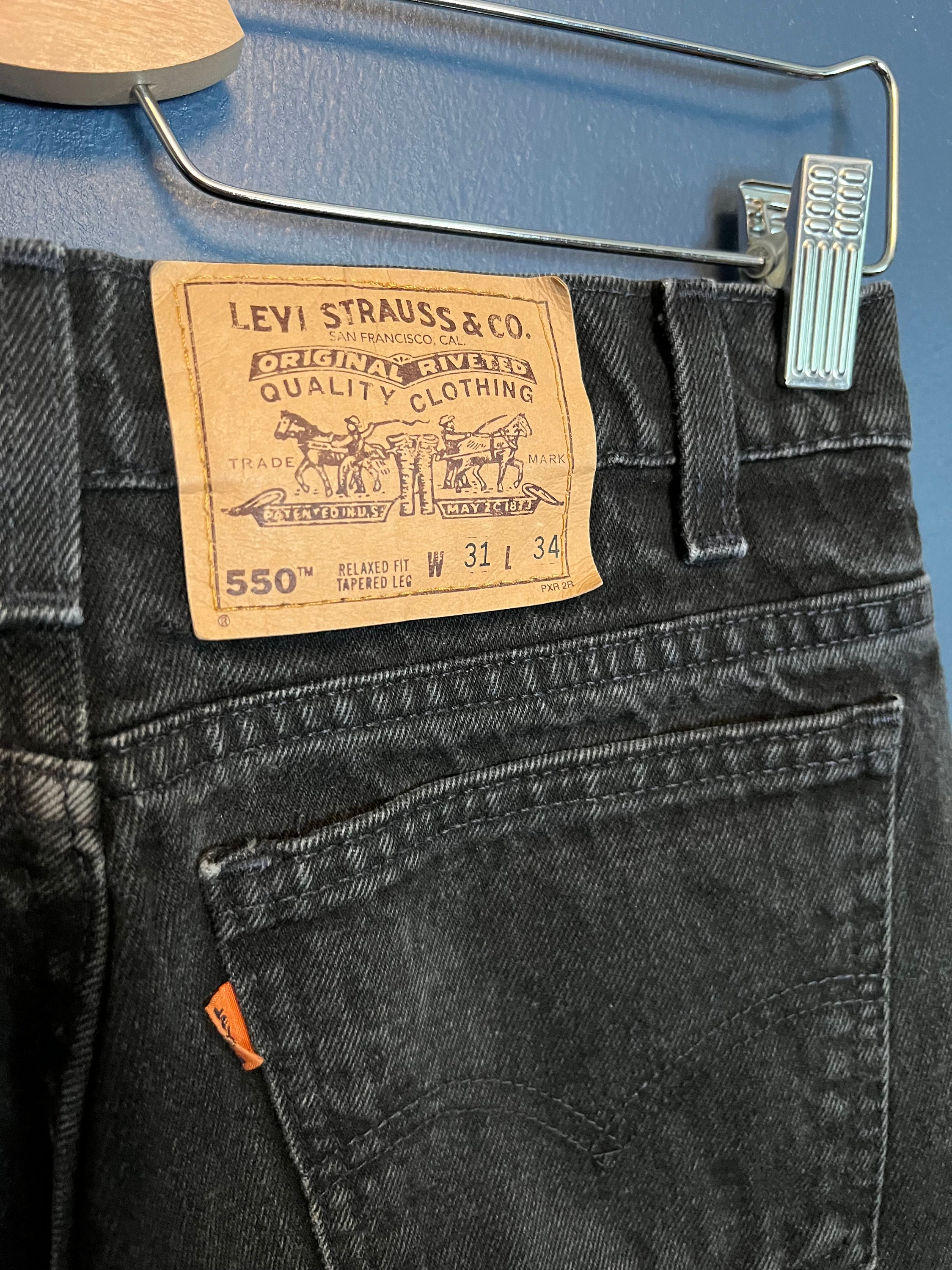 Mens Levis Strauss Original Riveted Jeans Size 31/34