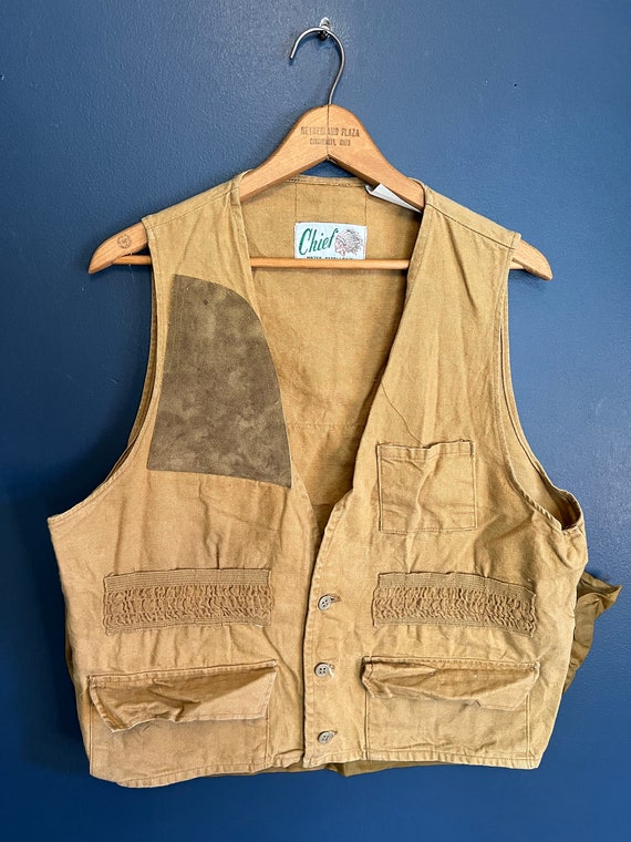 Vintage 60’s Chief Canvas Cotton Hunting Vest Siz… - image 2