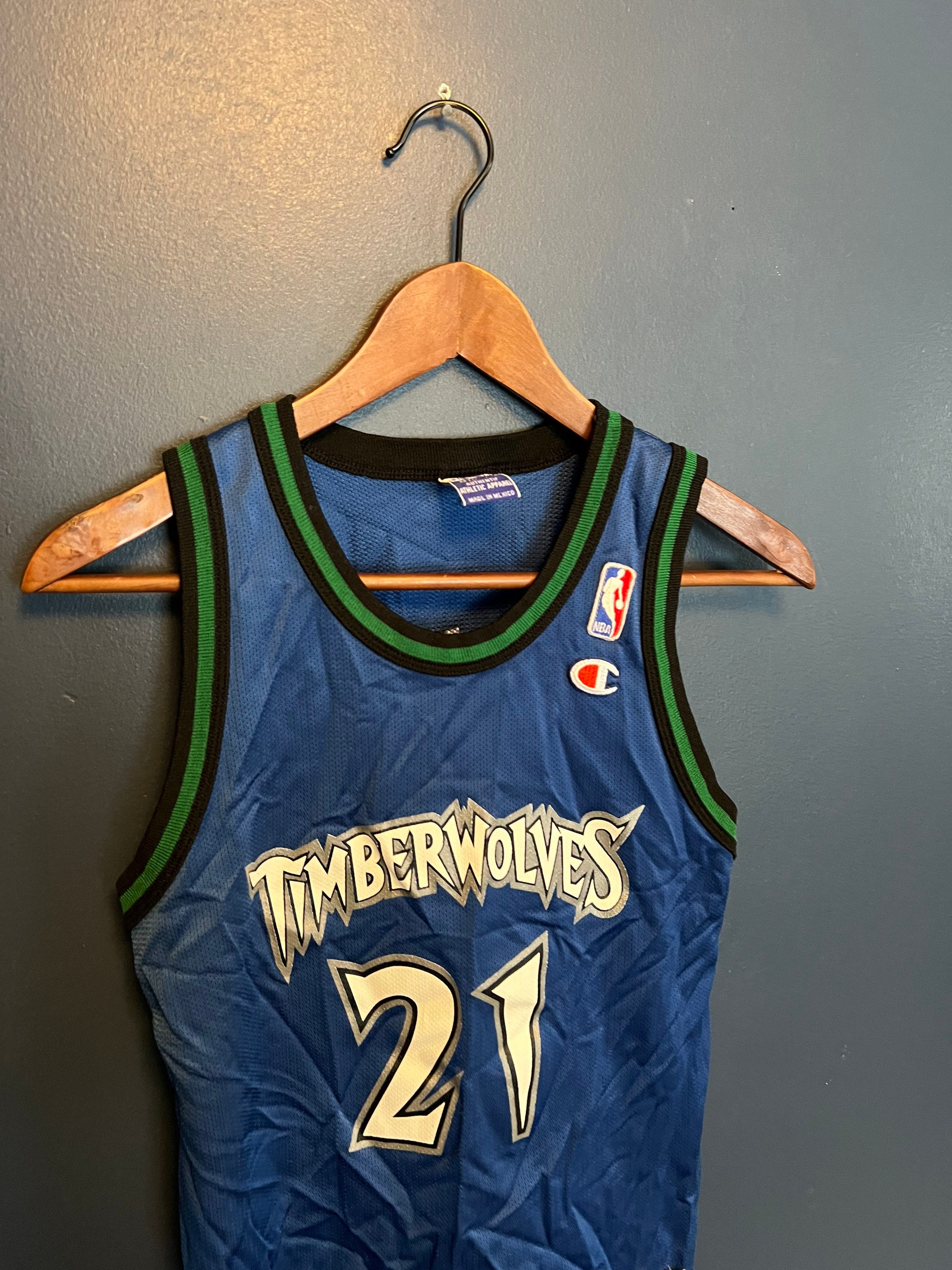 Vintage 90's Minnesota Timberwolves (48/XL) Kevin Garnett #21 Wolves NBA  Basketball Jersey
