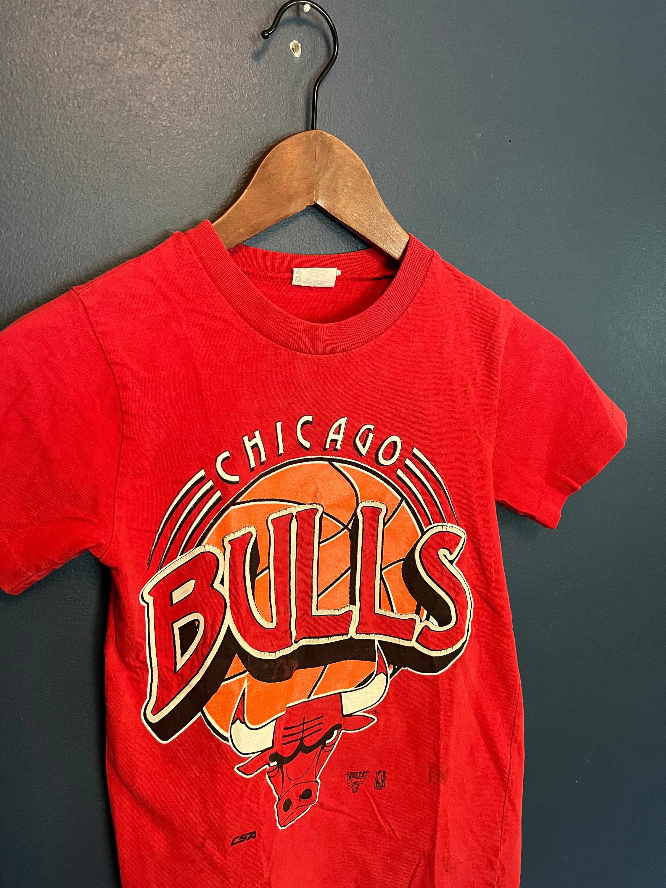 90’s Vintage Chicago Bulls White Hoodie Logo Mascot Sweatshirt Jordan Sz OS  L