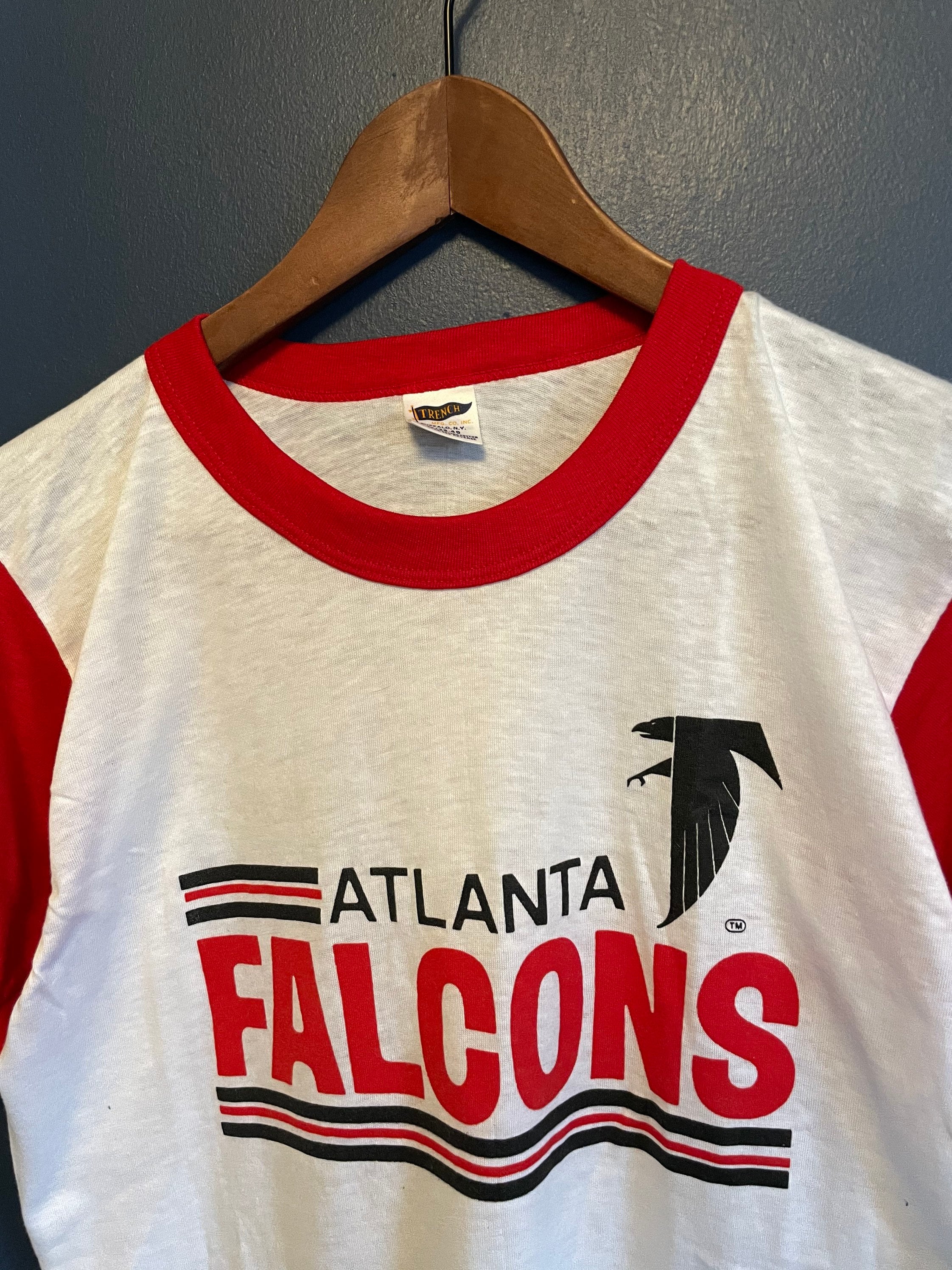 Vintage 80s Atlanta Falcons NFL Football Trench T Shirt Tee 