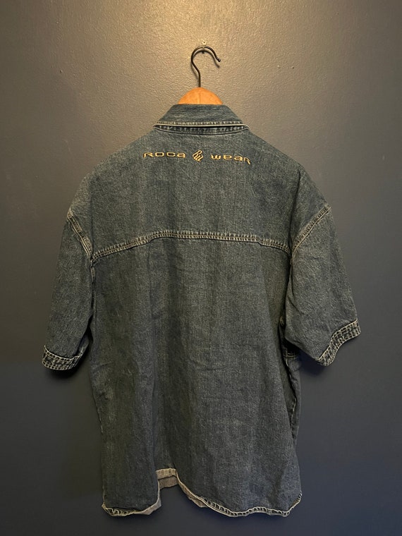 Vintage Y2K Rocawear Denim Button Up Shirt Size X… - image 4