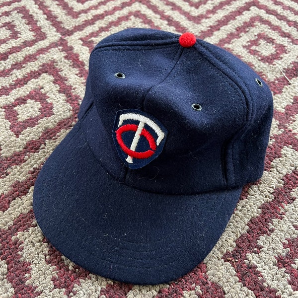 Vintage 70’s Wool MLB Minnesota Twins MLB Baseball Fitted Hat USA