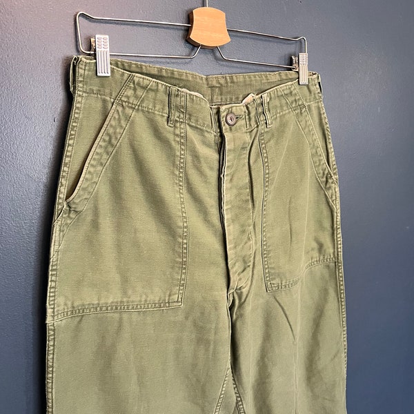 Vintage 60’s OG 107 US Army Cotton Olive Green Pants Size 34/33 USA Made