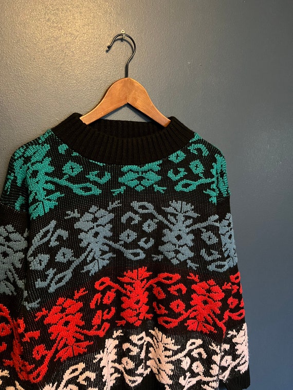 Vintage 80’s Beaucoup Multi Color Knit Pattern Swe