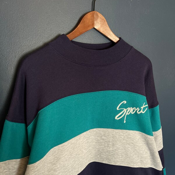 Vintage Label Corey Branded Stripe Sleeve Sweatshirt main image 0
