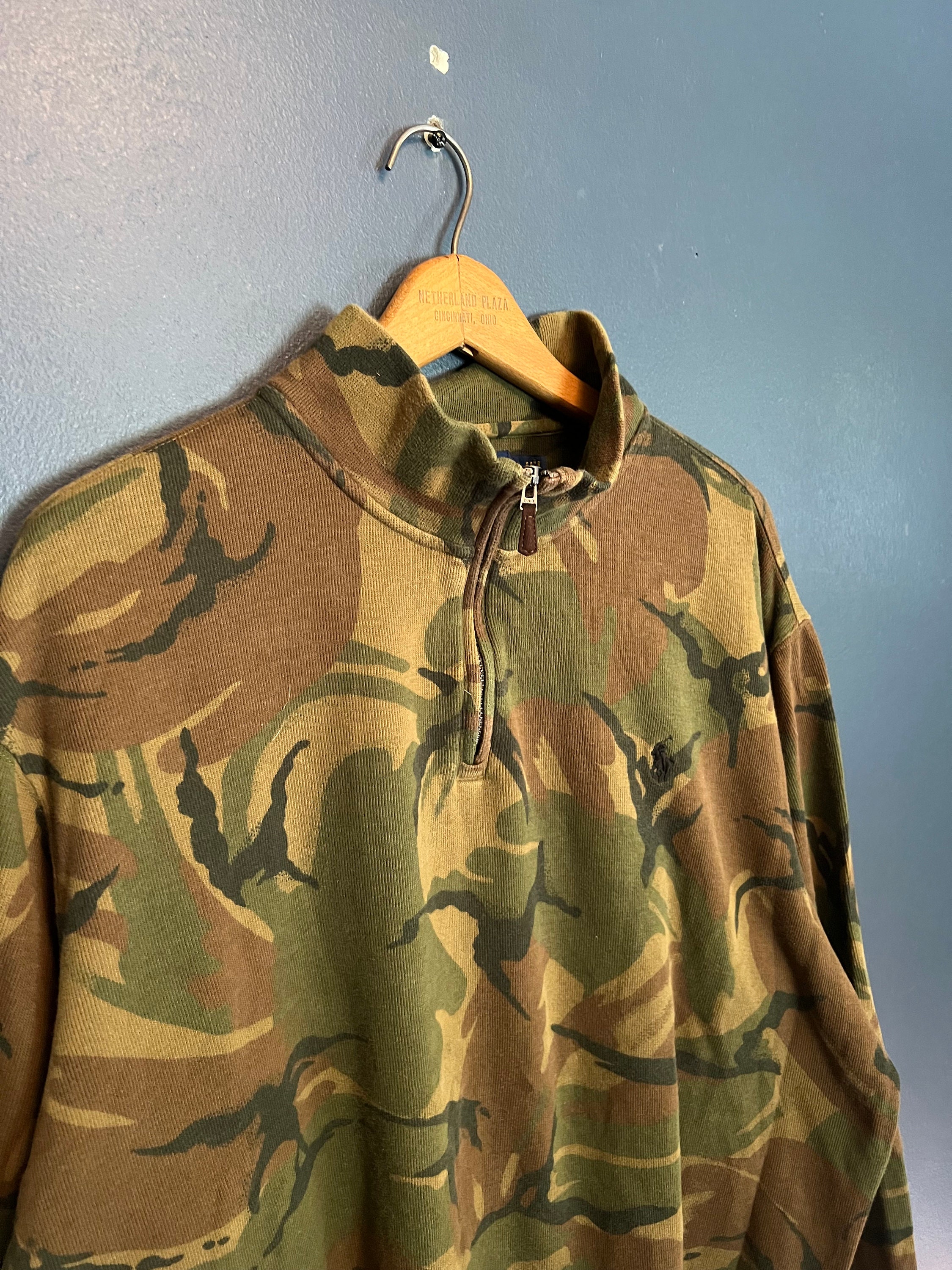 Roper® Boy's Camo Print Fleece 1/4 Zip Pullover