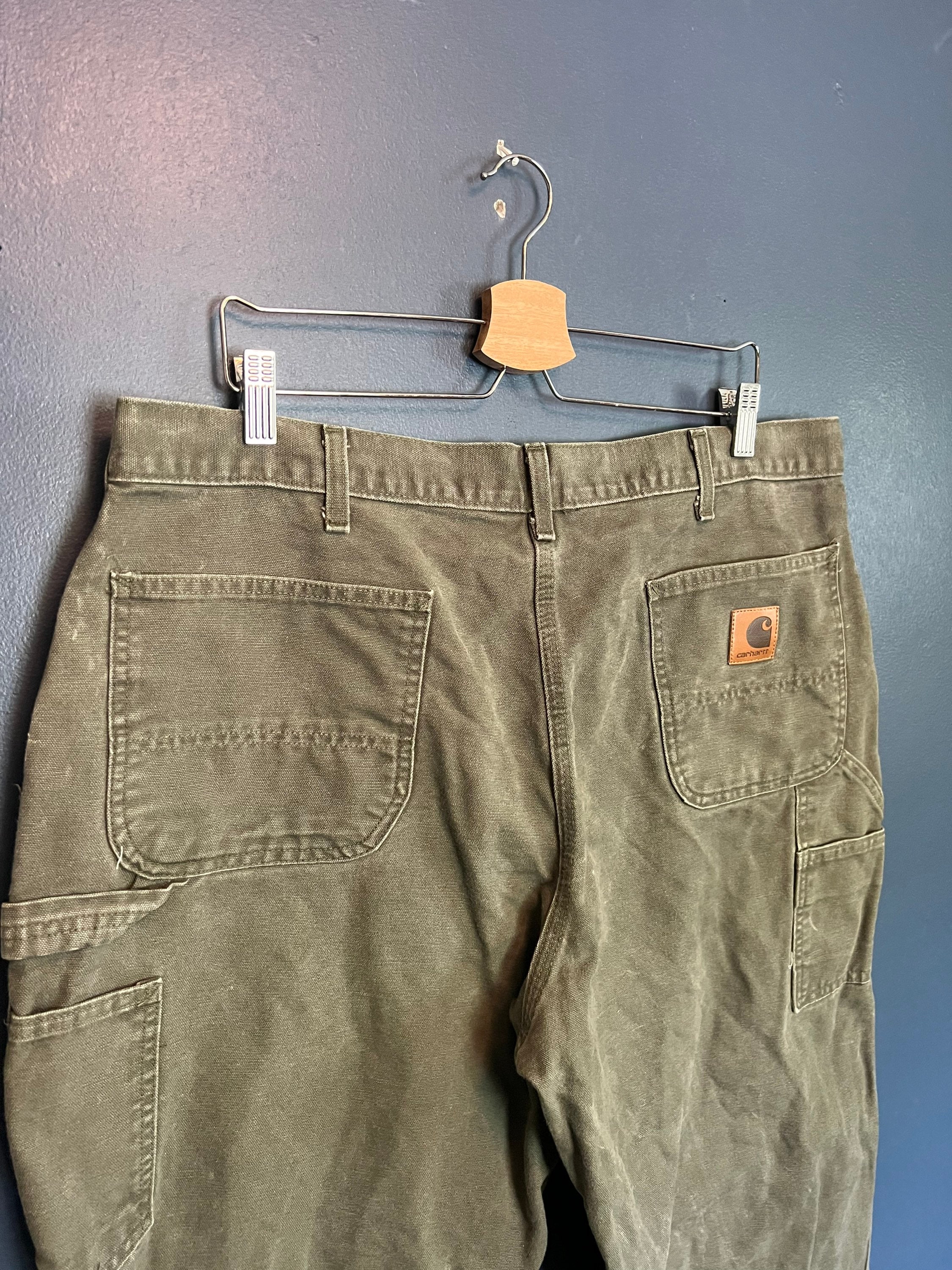 Vintage Y2K Carhartt Olive Green Carpenter Pants Size 40/30 