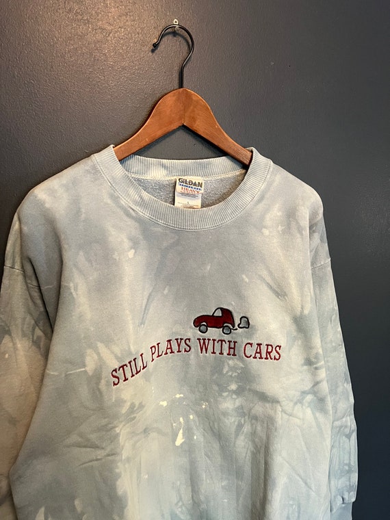 Vintage 90’s “Still Plays With Cars” Embroidered … - image 1