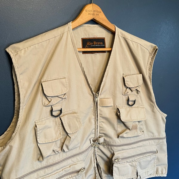 Vintage 90’s Rio Bravo Cargo Pocket Tactical Fishing Vest Size Large