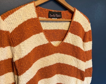 Vintage 70’s Diane Von Furstenberg Knit Stripe Sweater Size Women’s Medium