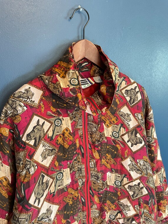 Vintage 90’s Silk Equestrian Horse Zip Light Jacke