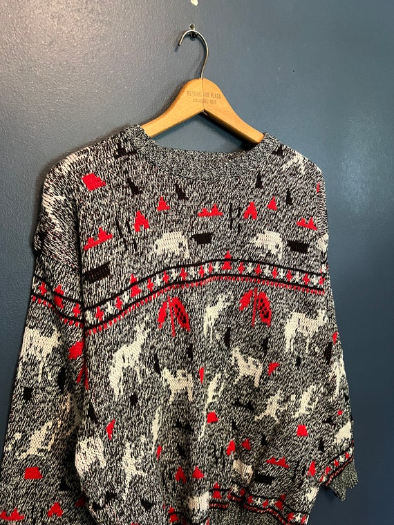 Vintage 80’s Objectives Knit Pattern Sweater Size 