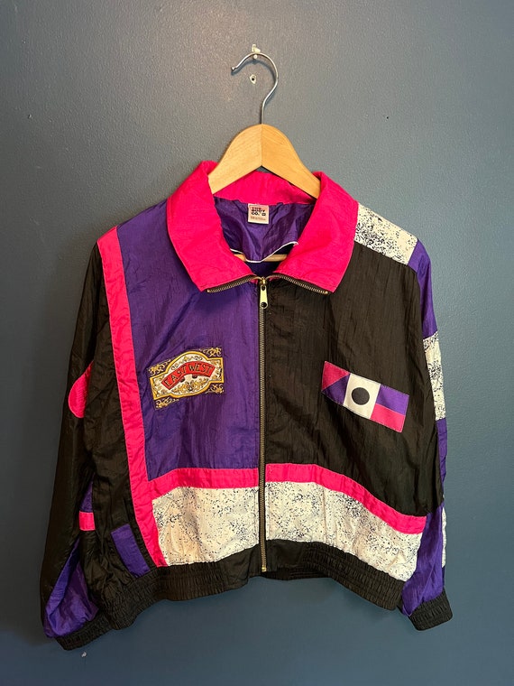 Vintage 80’s East West Nylon Windbreaker Size Med… - image 3