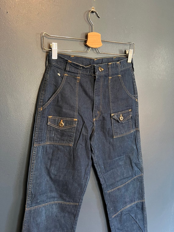 Vintage 70’s Wrangler Cargo Pocket Blue Jeans Wom… - image 1