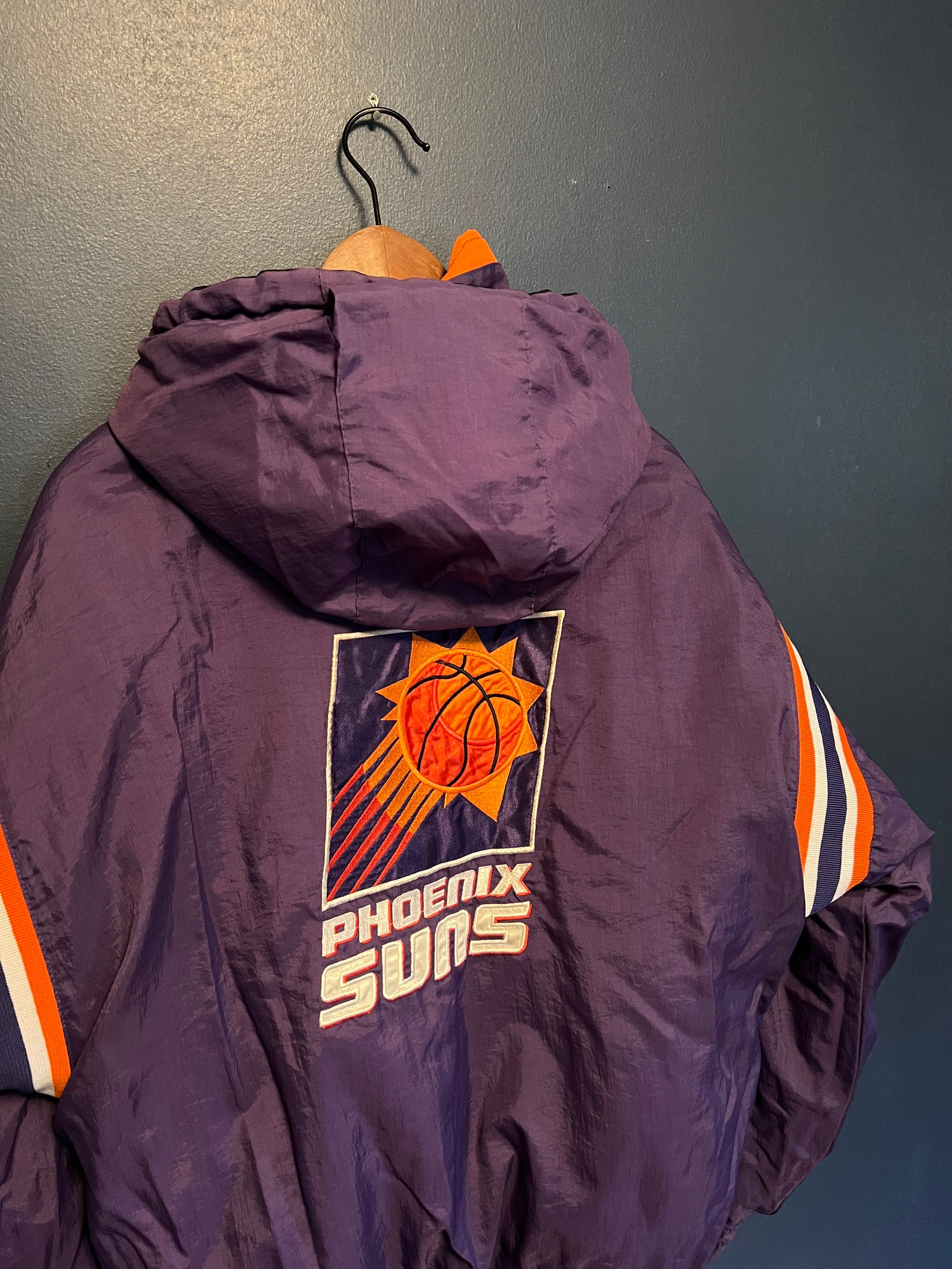 Vintage Phoenix Suns Pro Player Full Zip Puffer Jacket Size XL
