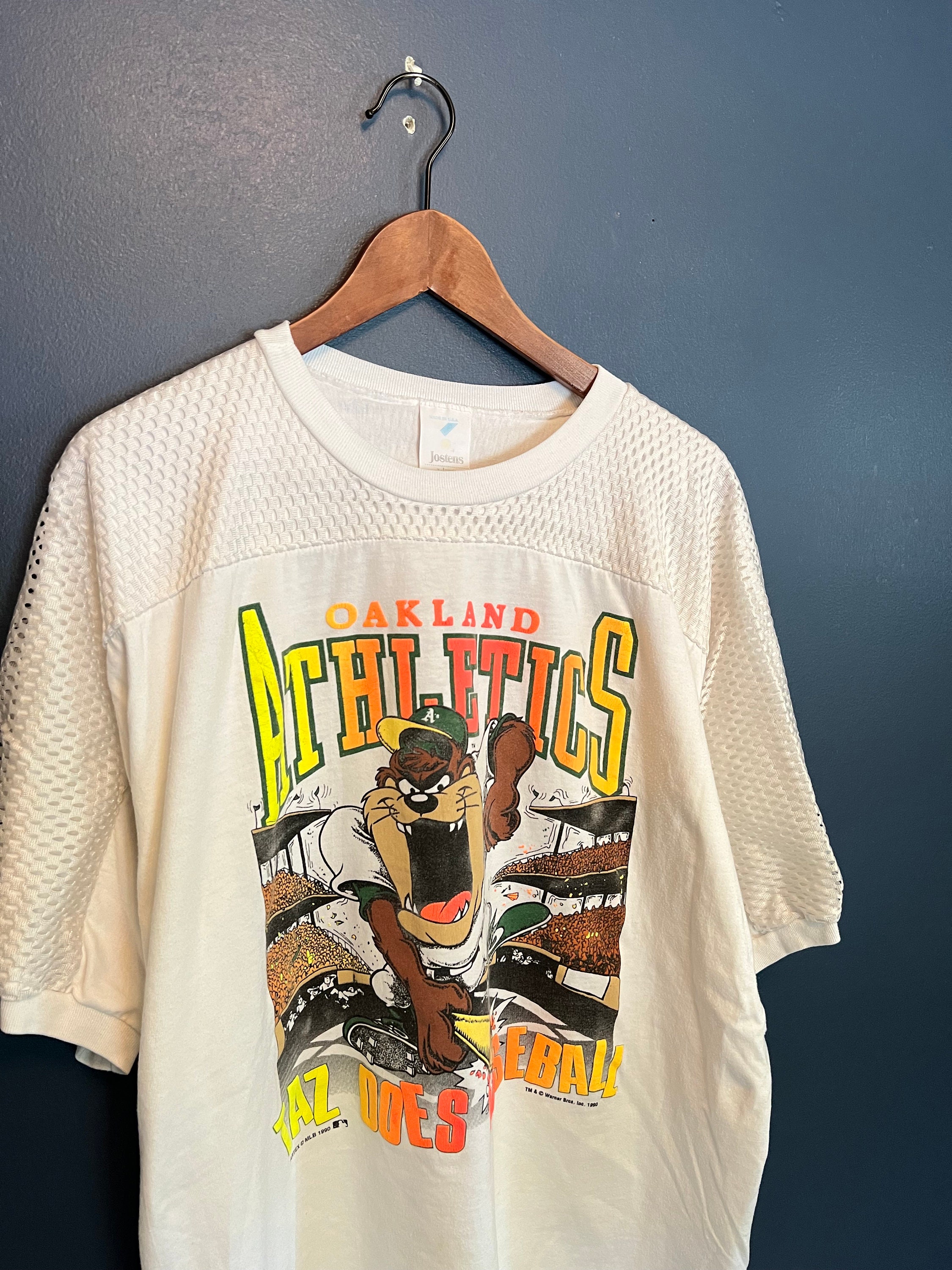 90s MLB インディアンズ × LOONEY TUNES プリント Tシャツ-