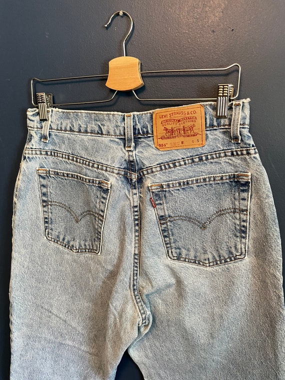 Vintage 90’s Levi’s USA Made 551 Light Wash Denim… - image 1