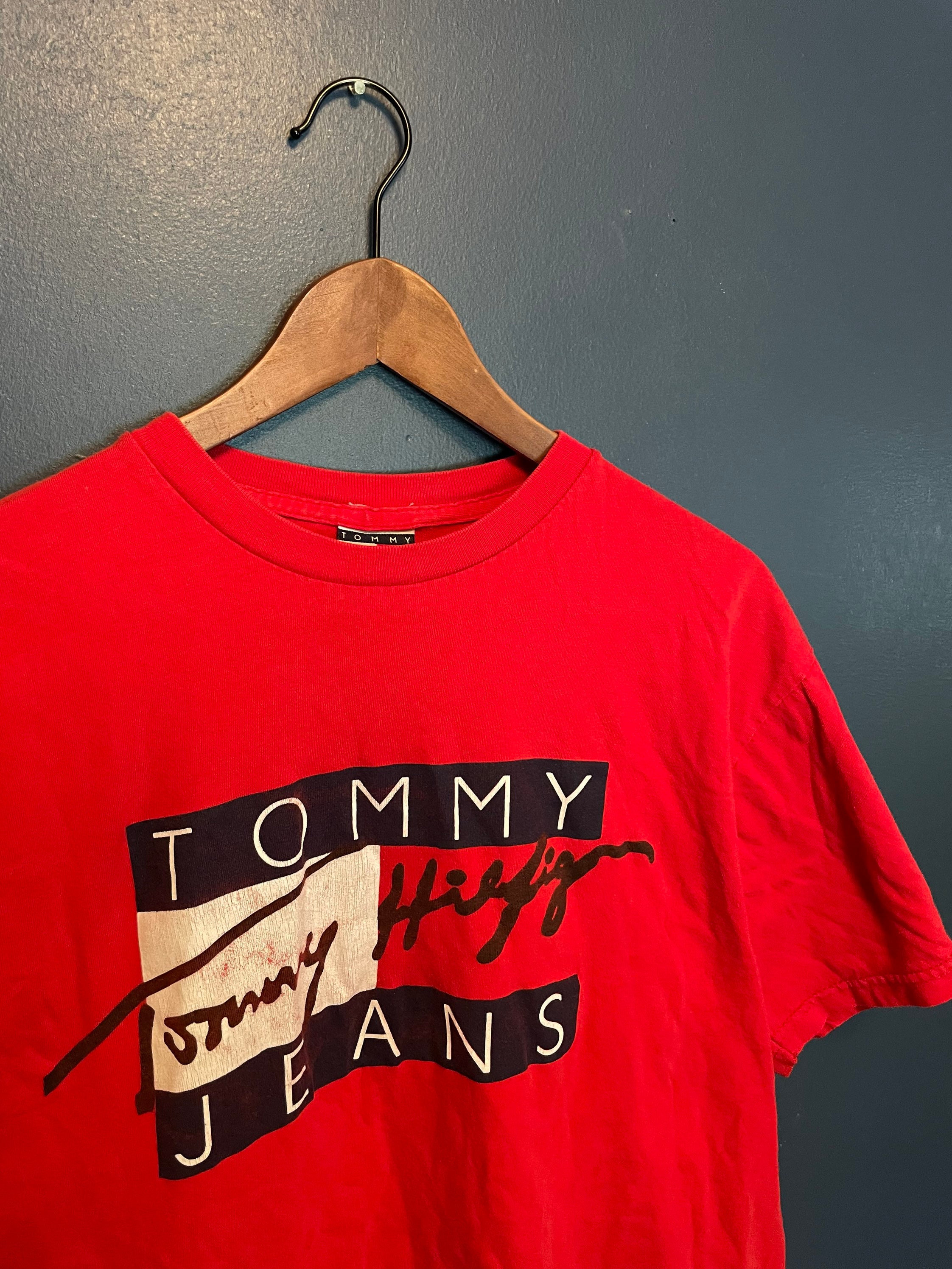 Vintage 90er Hilfiger Tommy Jeans T-Shirt T-Shirt Größe -