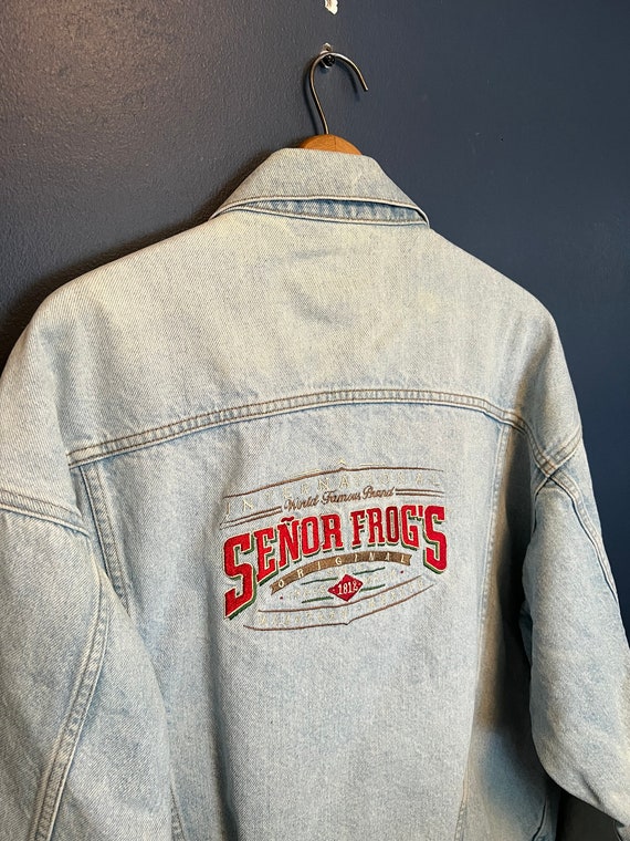 Vintage 90’s Senior Frogs Cafe Denim Jean Jacket S