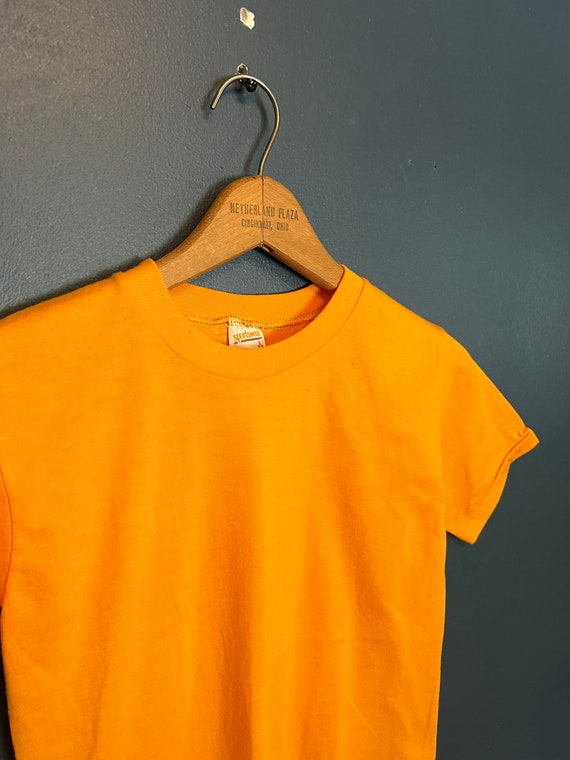 Vintage 70s Sportswear Yellow Blank Essential Tee Size Youth Large