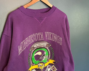 80s 90s Minnesota Vikings Sweatshirt Vintage NFL Football -   India