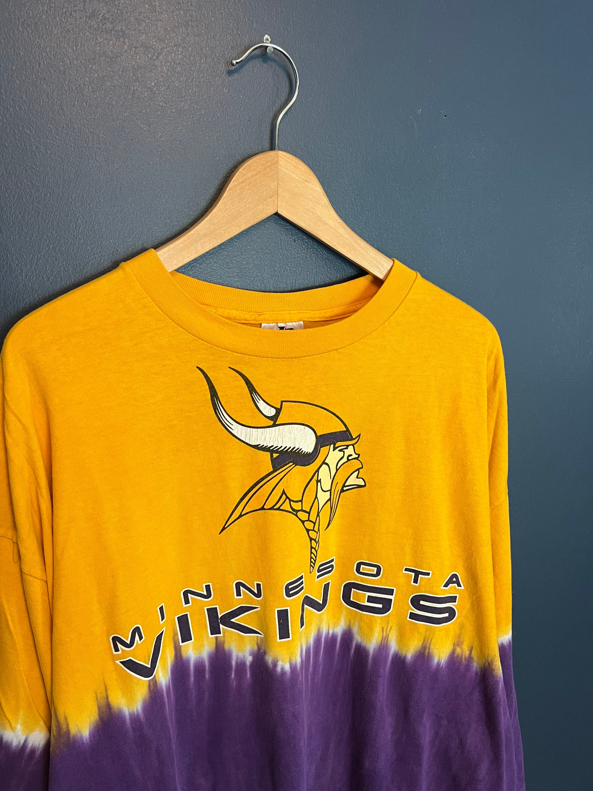 Vintage Y2K Logo Athletic Minnesota Vikings Tie Dye Longsleeve 