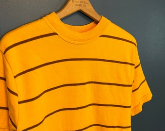 Vintage 60’s Penneys Towncraft Cotton Blend Stripe Crewneck Shirt Size Medium