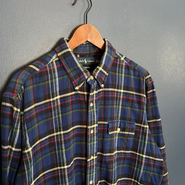 Vintage 90’s Polo Ralph Lauren Plaid Button Up Flannel Shirt Size X Large