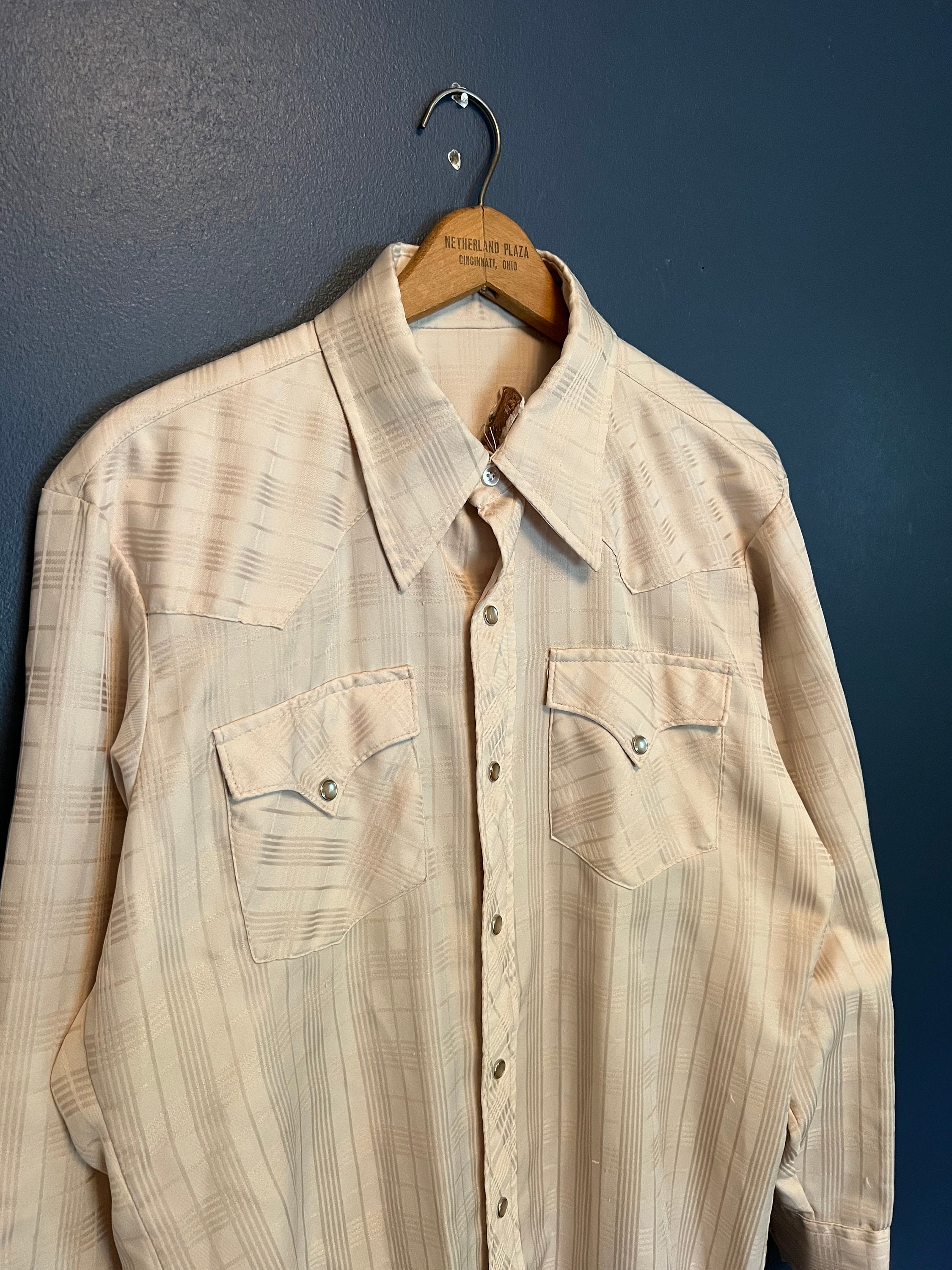 Vintage Miller Western Shirt Plaid Pearl Snap Long Sleeve 