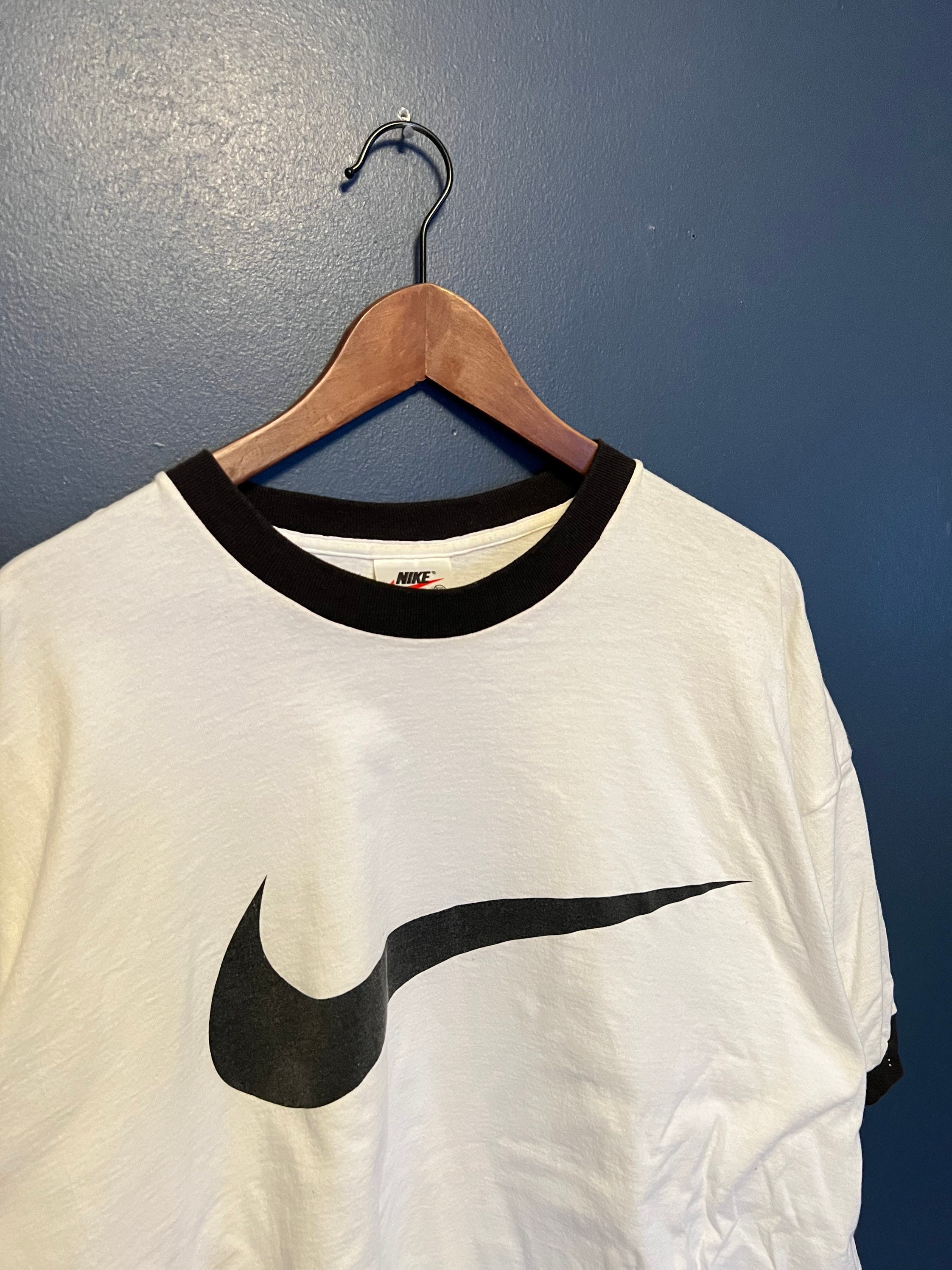 Nike big swoosh t shirt hotsell