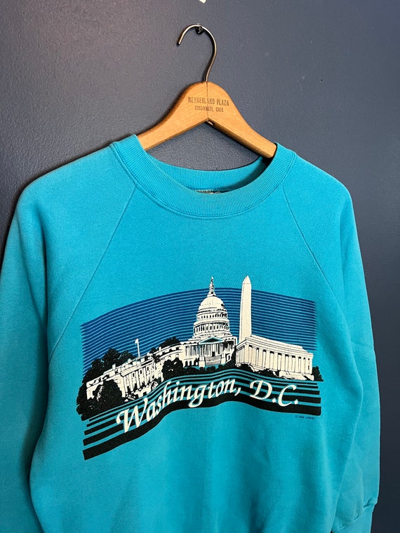 Vintage 80’s Washington DC Teal Crewneck Size Med… - image 1