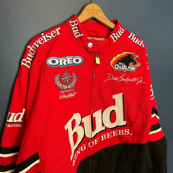 Vintage 90’s Chase Authentic’s Dale Earnhardt Jr Budweiser Racing Jacket Size XL