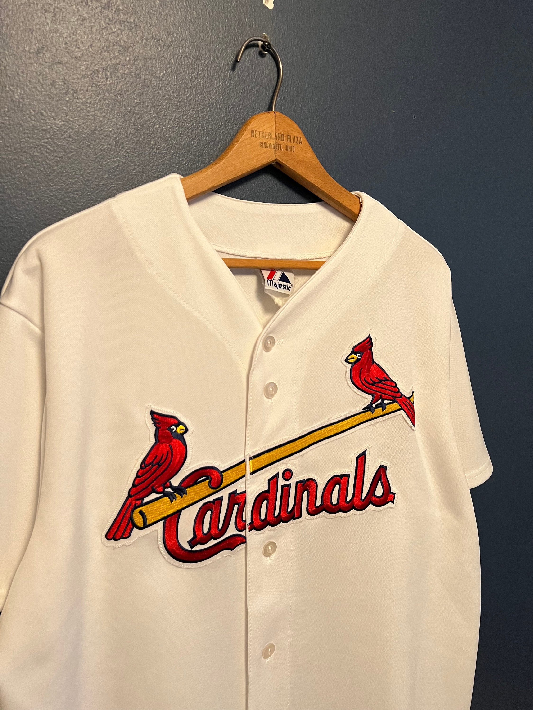 Majestic MLB St. Louis Cardinals Baseball Pullover Jersey Blue XL USA Sewn  blank