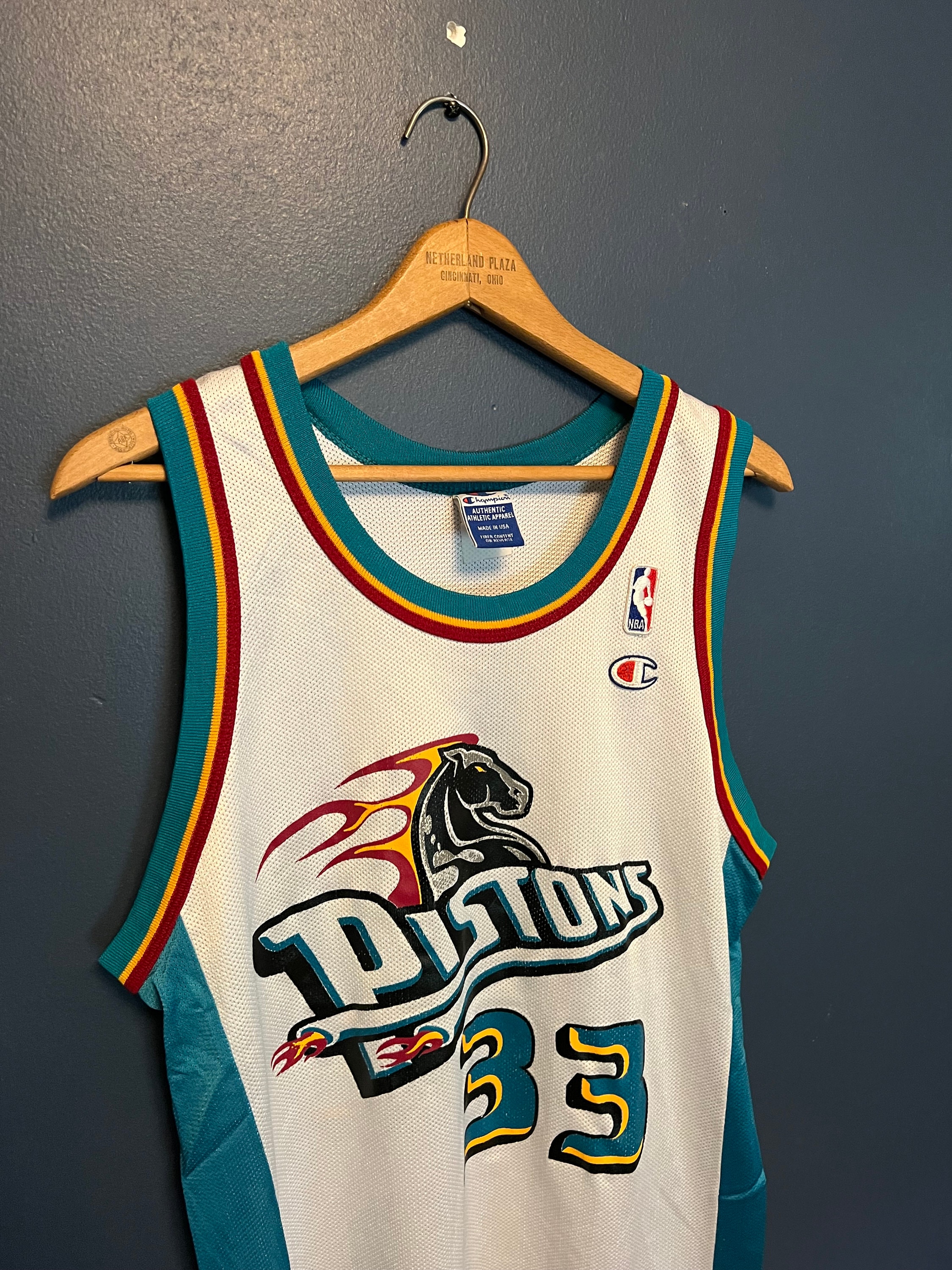 Vintage Champion Brand Detroit Pistons Grant Hill Reversible Jersey Si –  Yesterday's Attic