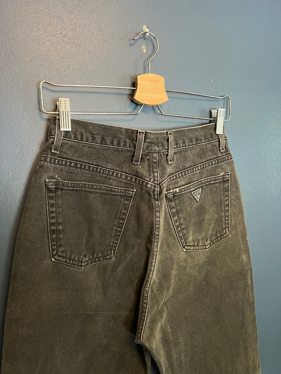 Vintage 90’s Guess USA Black Denim Jeans Size 32 … - image 1