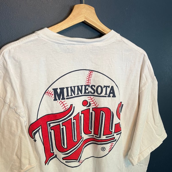 Vintage jaren 90 Minnesota Twins MLB Baseball Visa T Shirt Tee Maat XL