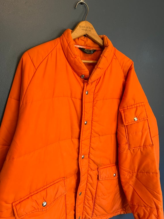 Vintage 70’s Swingster Orange Puffer Snap Zip Jack