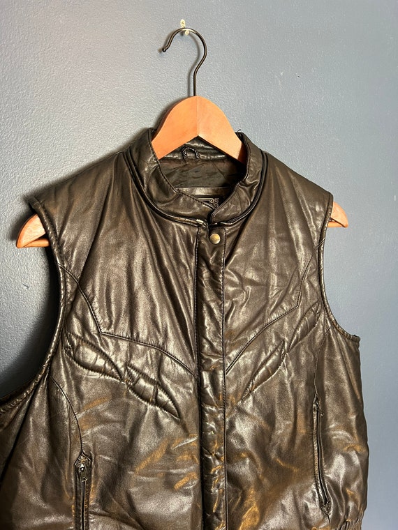 Vintage 90’s Ms Pioneer Leather Zip Vest Size Medi