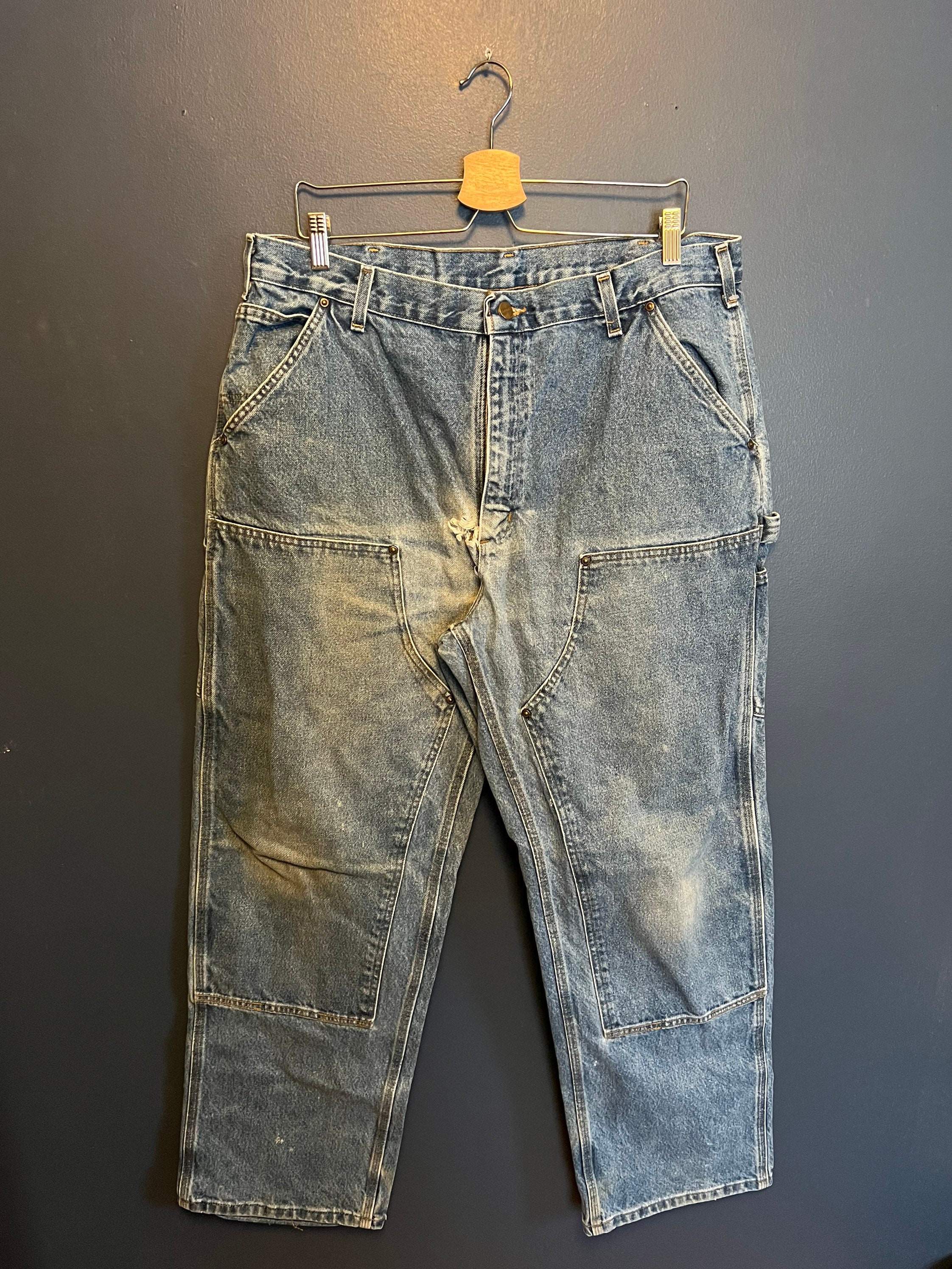 Vintage Y2K Carhartt Denim Double Knee Carpenter Pants Size - Etsy