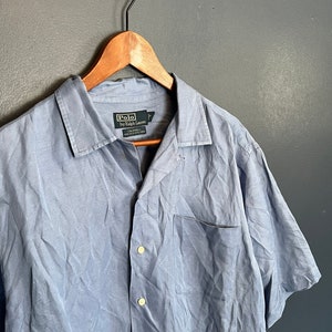 Vintage 90s Polo Ralph Lauren Caldwell Silk Linen Polo Shirt Size