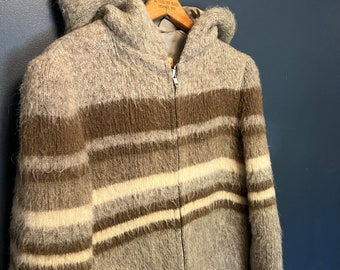 Vintage 70’s Hilda Ltd Wool Zip Jacket Mohair Style Size Women’s Small