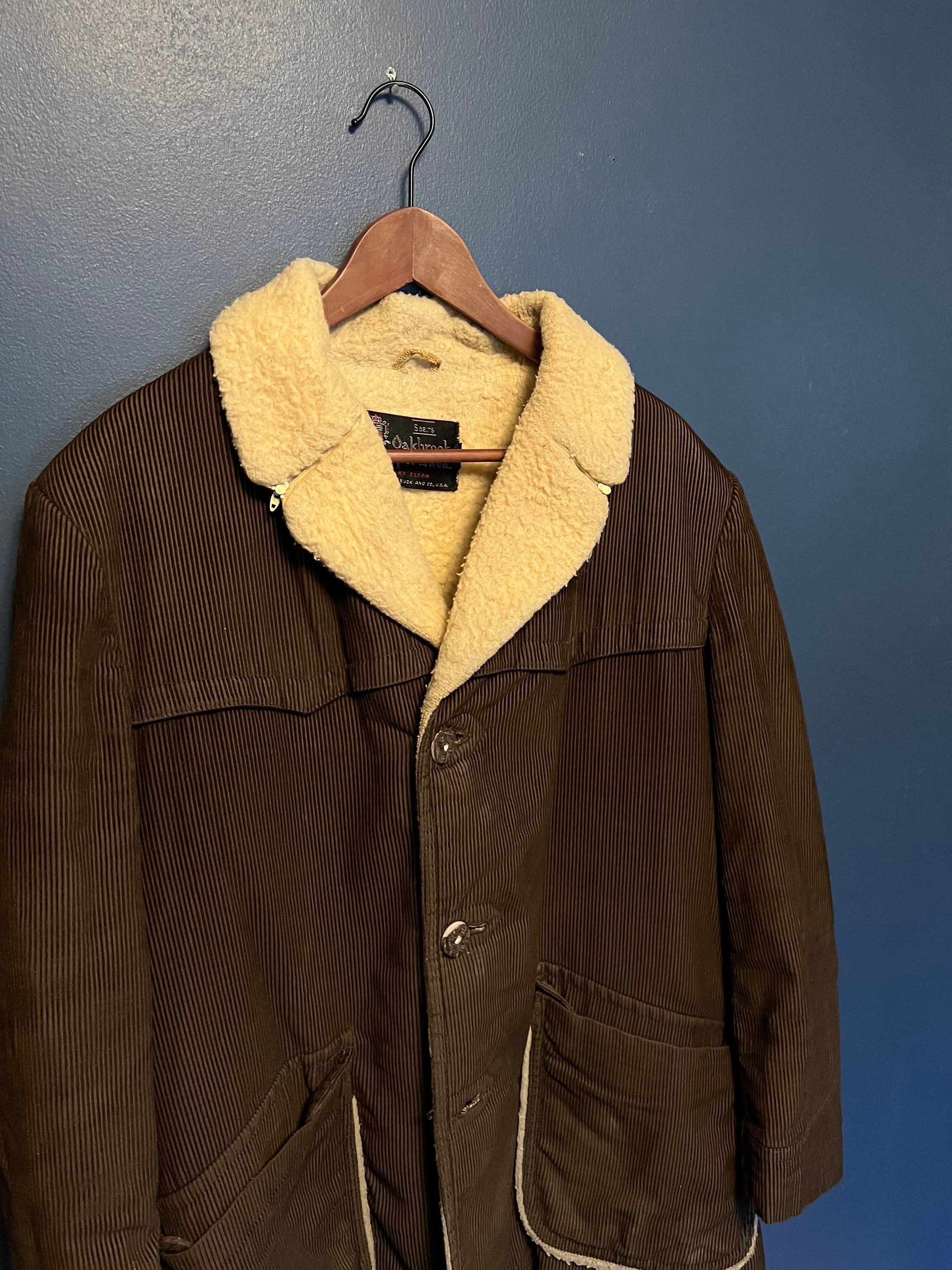 Vintage 70s Sears and Roebuck Oakbrook Sportswear Corduroy Sherpa