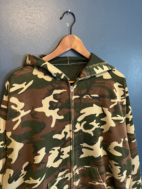 Vintage 80s Thermal Lined Camo Zip Hoodie Size Large - Etsy