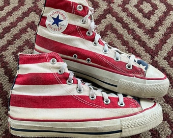 Vintage 90’s Converse Chuck Taylor High USA Flag Sneakers Size 6